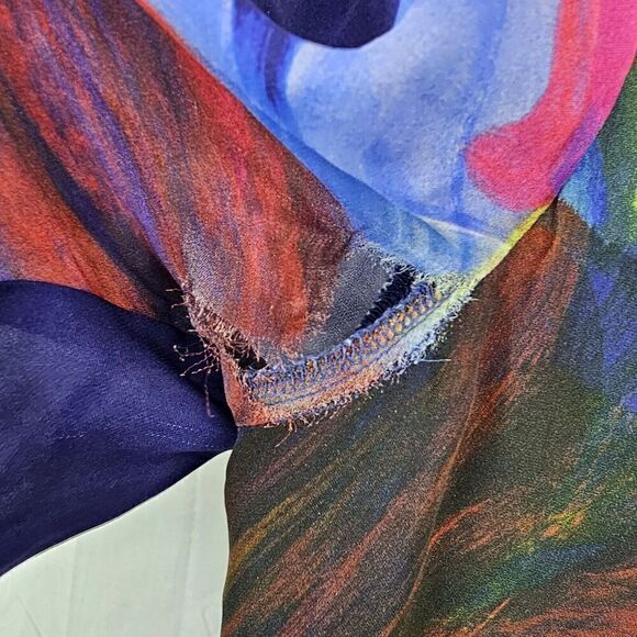 ANTHROPOLOGIE LEIFSDOTTIR WATERCOLOR DRESS Fanned Floral SIZE SMALL Flaw - Picture 7 of 8